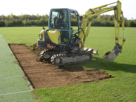 removal of existing turf and soil